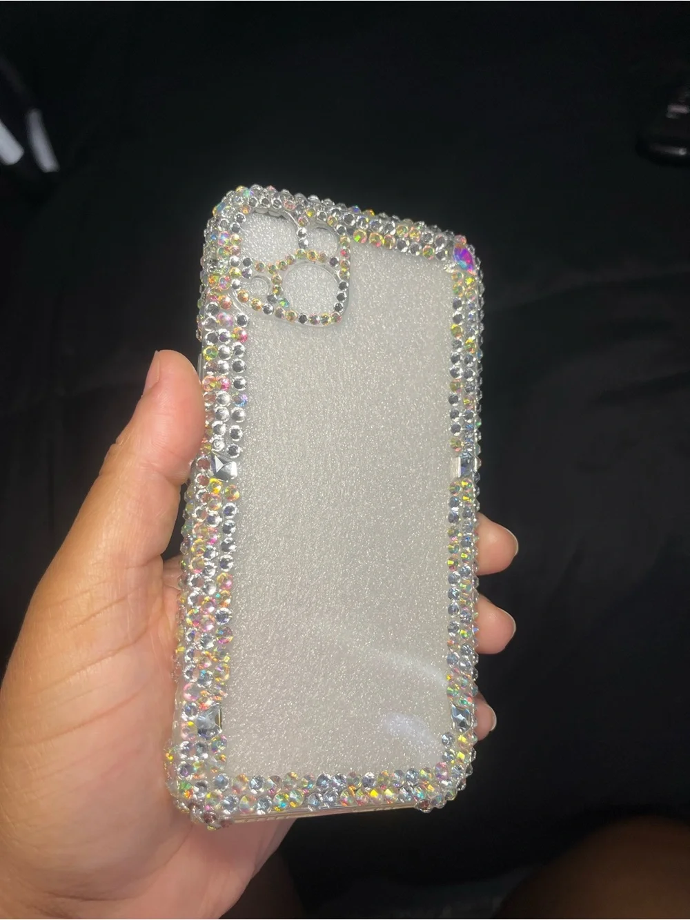 Crystal Rhinestone Clear iPhone 13 Case - Sparkling White